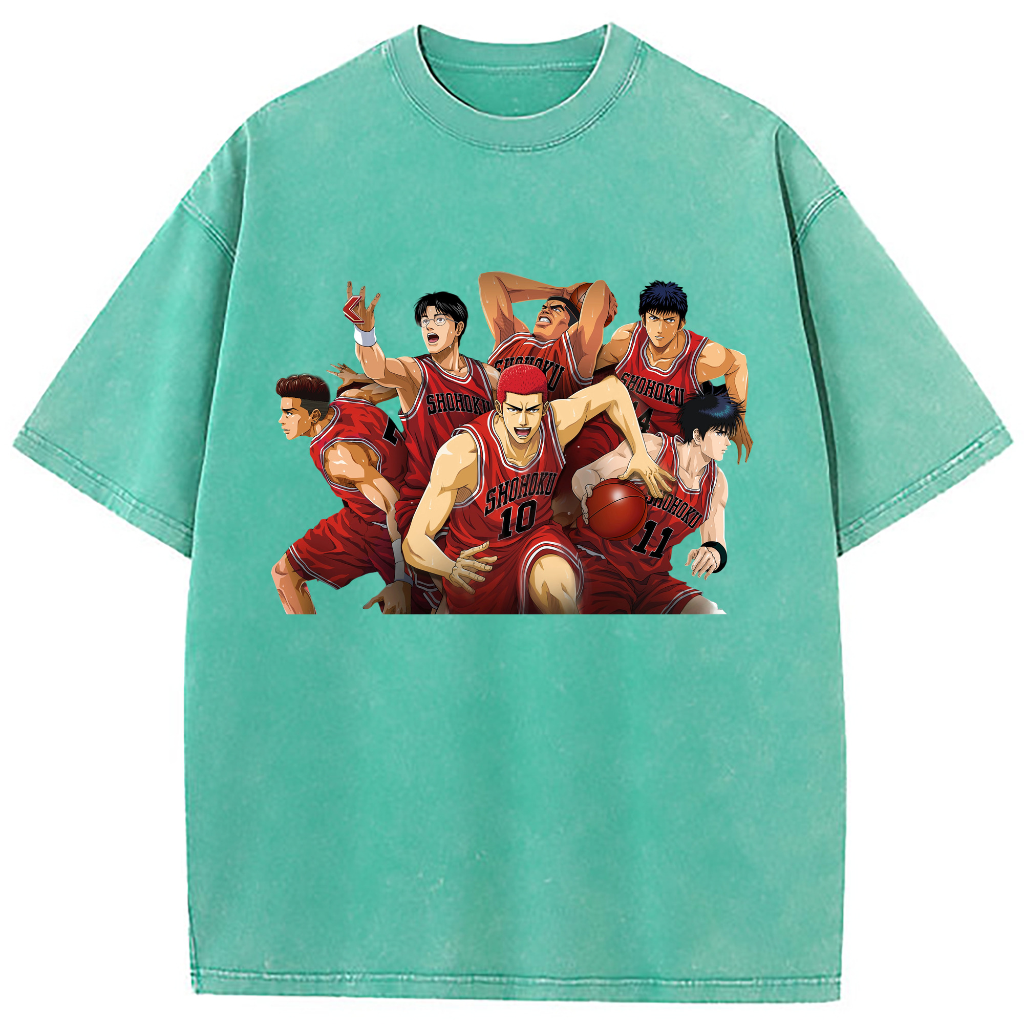 （画像用） SLAM DUNK／スラムダンク 綿100% ヴィンテージ風 半袖Tシャツ（フロントプリント）